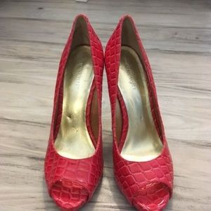 Nine West Pink Peep Toe Pumps